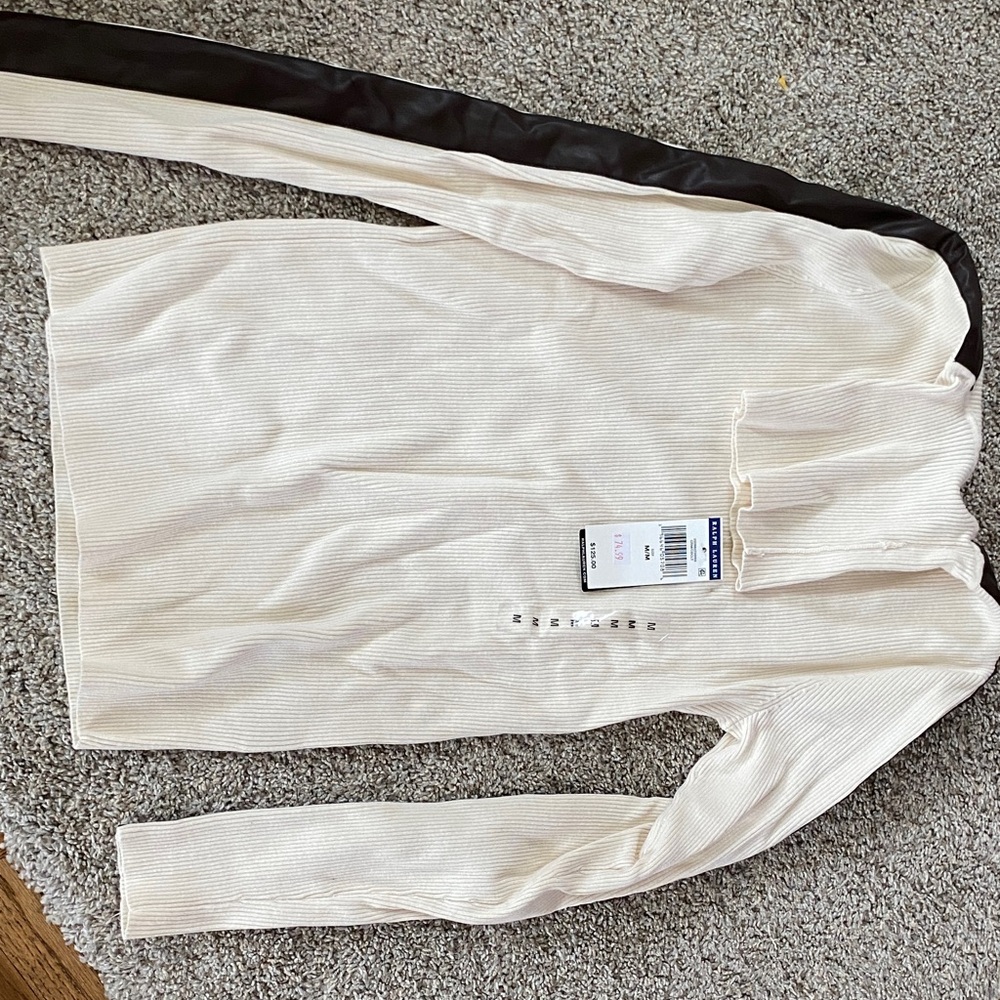 Polo by Ralph Lauren Cream Ribbed Turtleneck Sweater